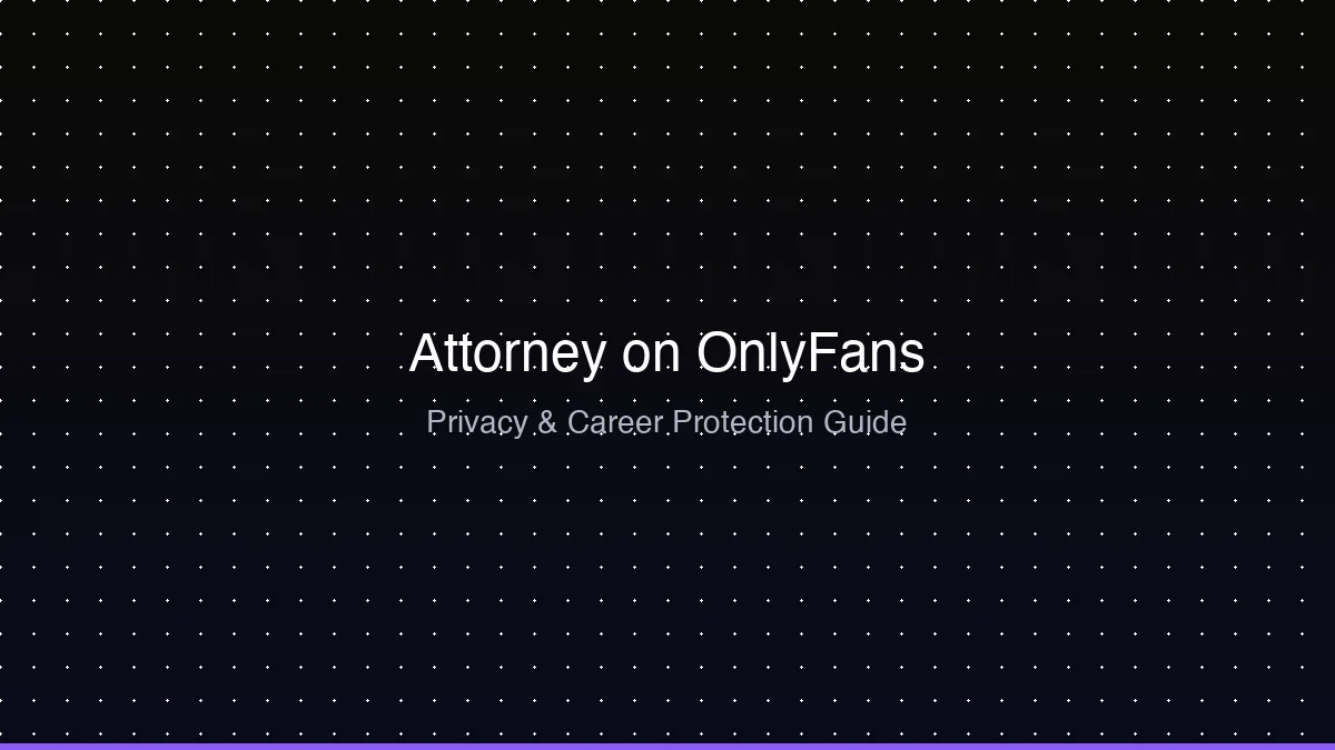 Attorney on OnlyFans: Court Visibility, Rule 8.4, and Protecting Your Bar License