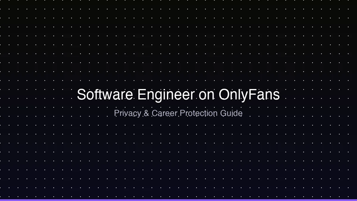 Software Engineer on OnlyFans: Employer Policies, Security Clearance, and Identity Risk